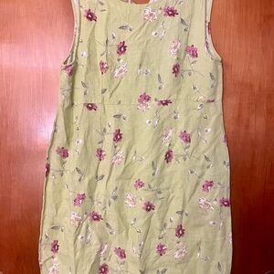 Floral Sleeveless Dress - Green and Pink size M